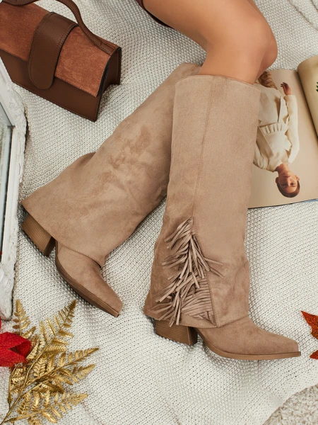 Women's Eco-Suede Knee-High Boots with Tauren Upper