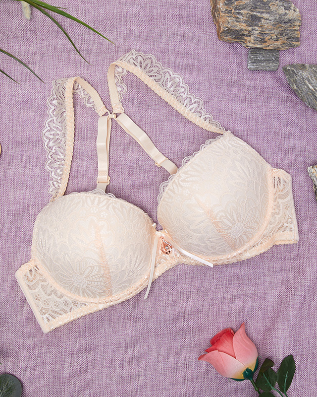 Women's beige lace bra - Underwear