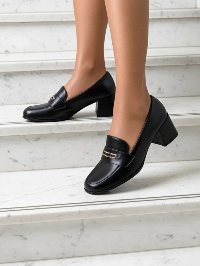 Asolo Elegante Black Block Heel