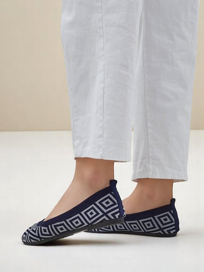Royalfashion Fabric women’s ballet flats with a geometric print Metric