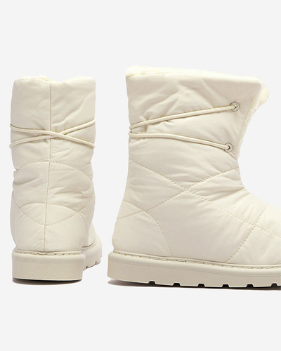 Beige women's shoes a'la snow boots Amirfu- Footwear