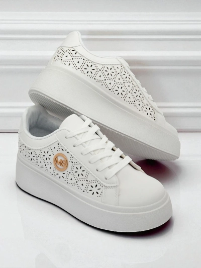 Royalfashion Aelia naiste platvormil valged ažuursed ecru tossud