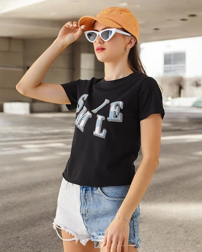 Royalfashion Naiste puuvillane pluus, millel on kiri