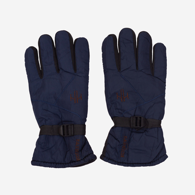 Navy blue insulated men's gloves with wrist adjustment - Accessories