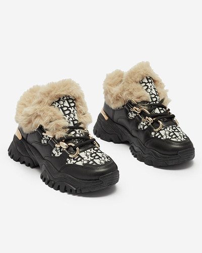 Naiste spordijalatsid karusnahaga mustad Reyma- Jalatsid