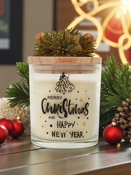 Scented Christmas Candle Merry Christmas Happy New Year