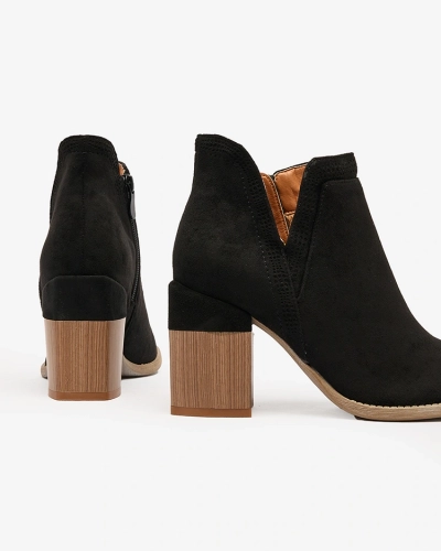Royalfashion Black Lemere square heeled boots