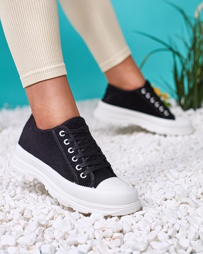 Royalfashion Black women's platform sneakers Spollero