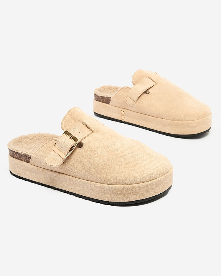 Royalfashion Женские тапочки с овчиной и пряжкой Kajis