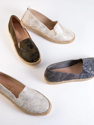 Green women's espadrilles in Nuhente camo - Footwear