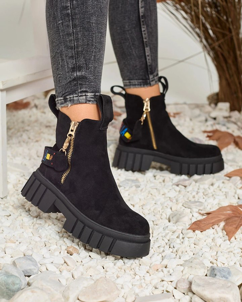 Royalfashion Black women's eco-suede Poirop boots