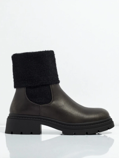 Women's Eco-Leather Ankle Boots with Fur Kesy