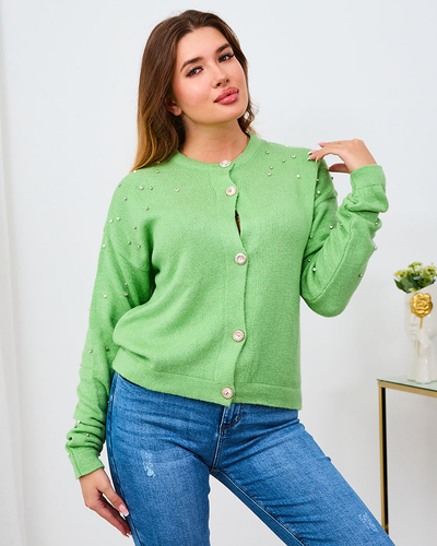 Royalfashion Women's Green Unbuttoned Sweater