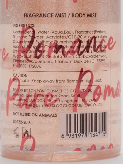 Roosa magusa kehahinga spray glittersiga 88 ml