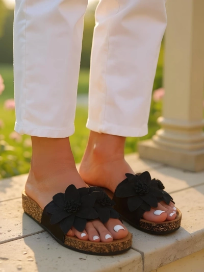 Royalfashion Women's sandals with flowers Foules