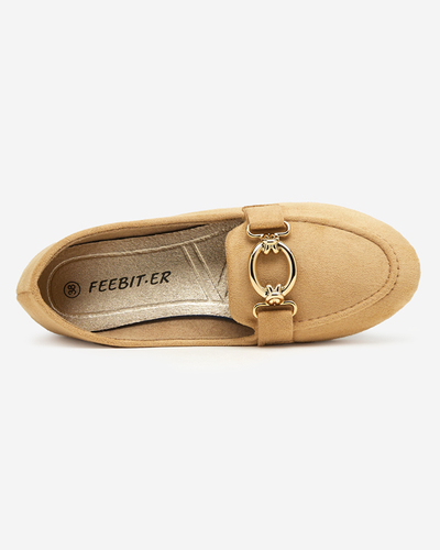 Eco-suede beige moccasins Brussi - Footwear