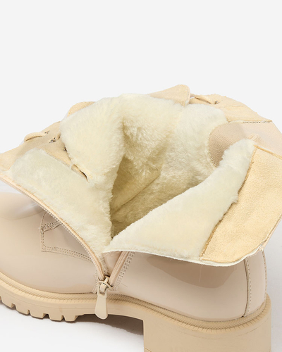 Royalfashion Бежевые женские сапоги-багги из экокожи Gaddaxa