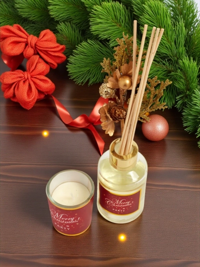 Set: Merry Christmas scented sticks and candle