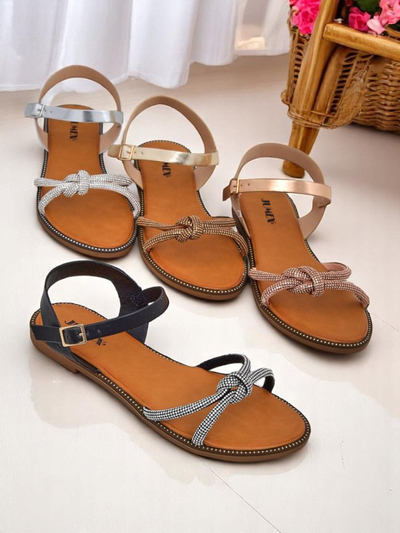 Royalfashion Женские сандалии с декоративными цирконами Bella Shine