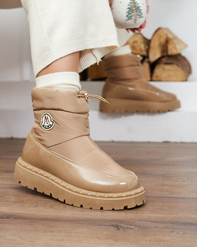 Royalfashion Women's slip-on snow boots in brown color Ireda