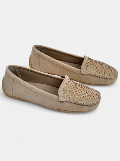 Royalfashion Women's moccasins with rhinestones Ezuess