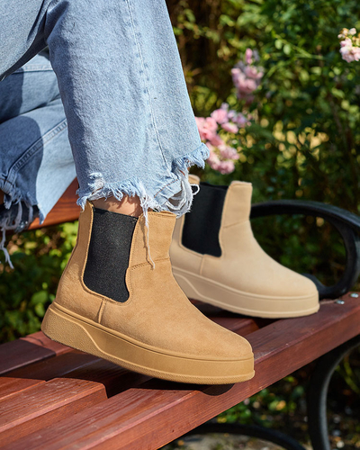Royalfashion Women's boots a'la snow boots in camel color Uteris