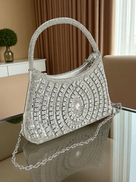 Royalfashion Women's Clutch Bag with Zirconia Sova Glint