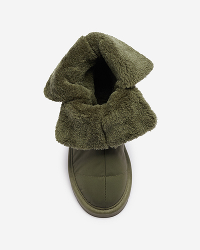 Dark green women's boots a'la snow boots Kalioli- Footwear
