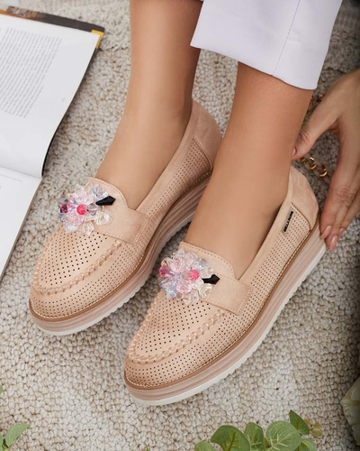 Royalfashion Мокасины с разноцветными камнями Restea