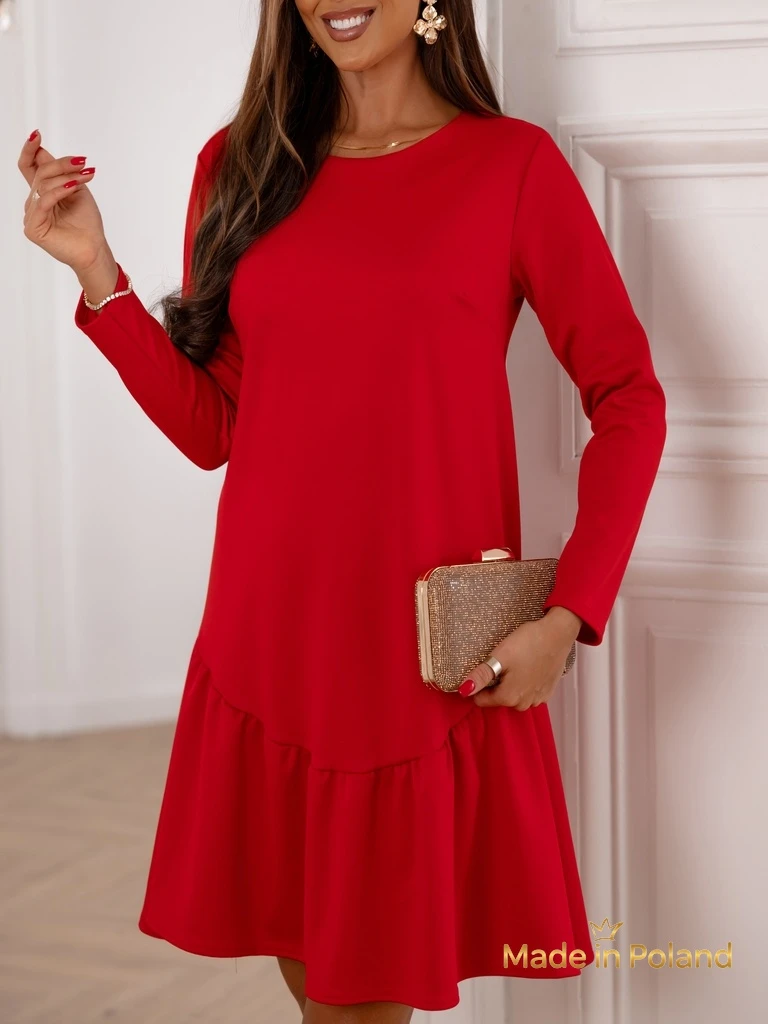 Women's mini dress with a ruffle