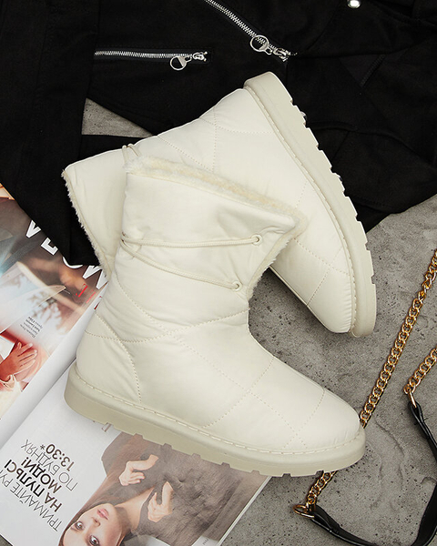 Beige women's shoes a'la snow boots Amirfu- Footwear