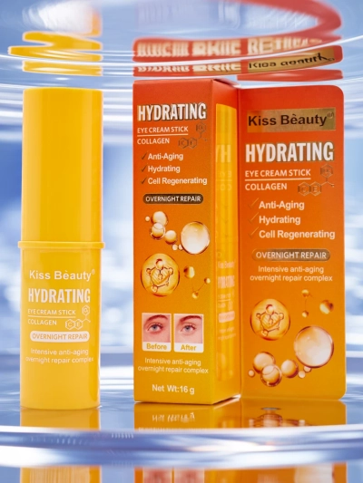 Anti-wrinkle, moisturizing, and regenerating eye cream stick with collagen