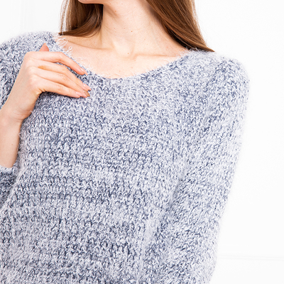 Women's navy blue sweater with chain - Clothing