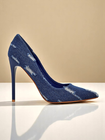Royalfashion Naiste Stilettokontsaga Kingad Denim Chic