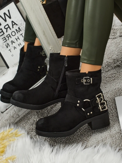 Valtos Women's Eco-Suede Ankle Boots with Buckles