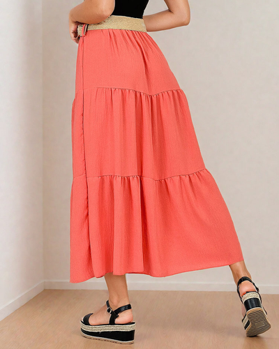 Royalfashion Women's midi skirt with belt