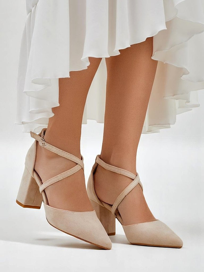 Royalfashion women’s eco suede pumps with straps Kanastru