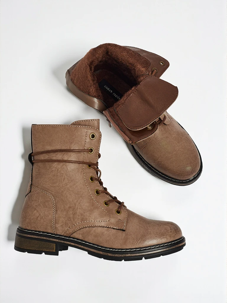 Eco-leather laced women's ankle boots Ravonna