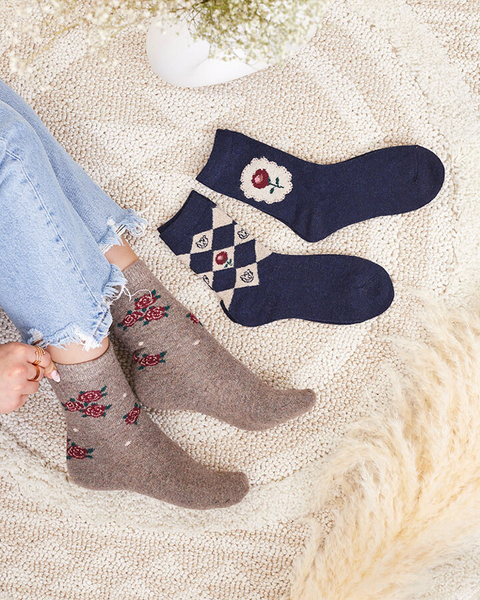 Royalfashion Set of women's print socks 3/pack