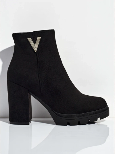 Venus Black Elegant Ankle Boots for Spring
