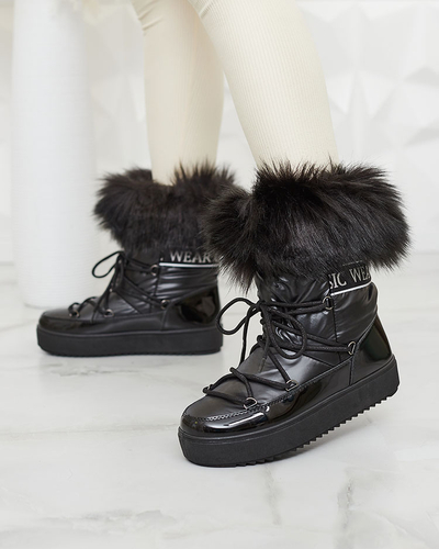 Royalfashion Lace-up boots a'la snow boots with fur Heccti