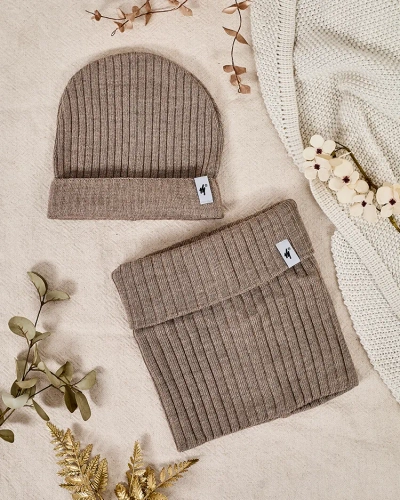 Royalfashion Universal winter set - beanie hat with snood