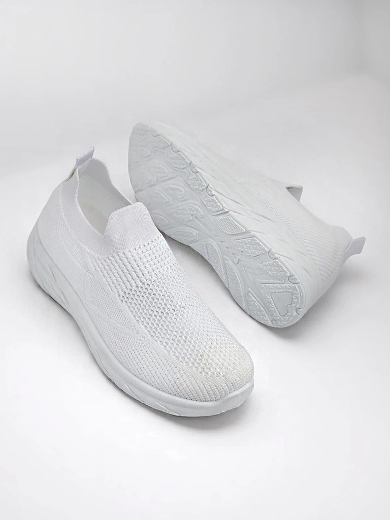 Royalfashion Women's White Slip-On Sports Shoes