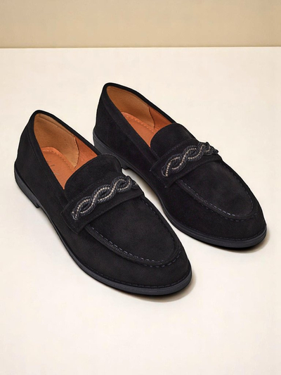 Royalfashion Elegant women’s moccasins with a woven decoration Zanetes