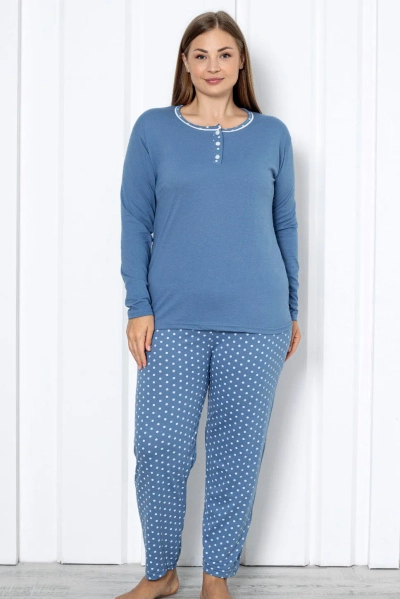 Royalfashion Naiste Puuvillane 2-osaline Polka Dot Öösärk PLUS SIZE