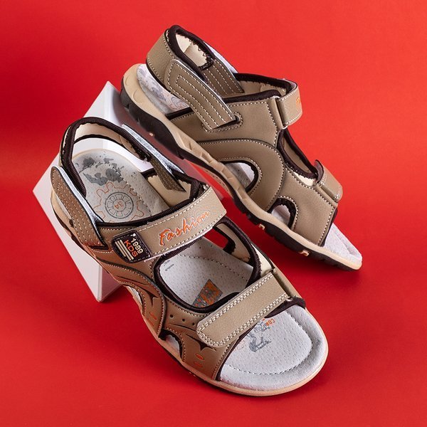 Beežid laste sandaalid Velcro Roseriga - Jalatsid