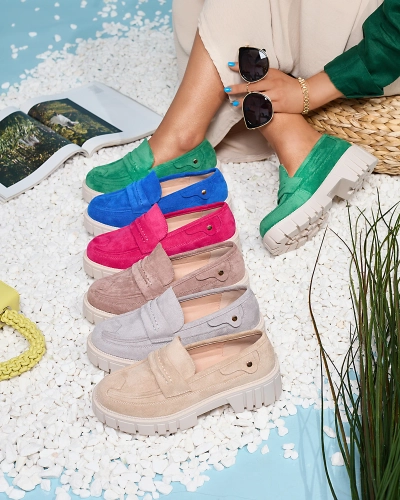 Royalfashion Eco suede fuksiat värvi mokasiinid naistele Siherta