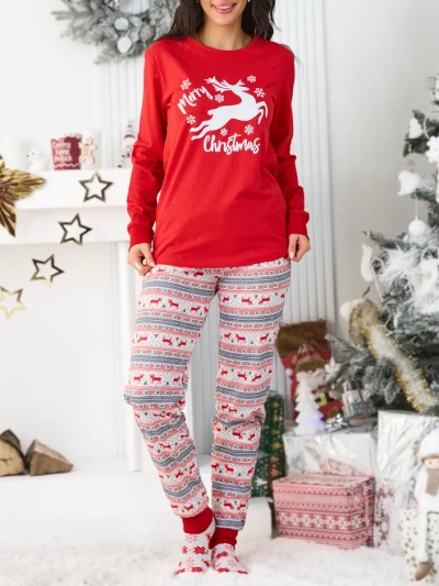 Royalfashion Christmas cotton women's pajamas The Red-Nosed Reindeer
