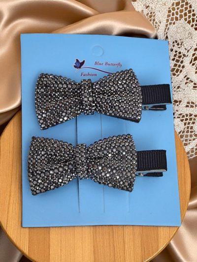 Royalfashion 2-osaline lipsukestega ja kivikestega juukseklambrite komplekt Isadora
