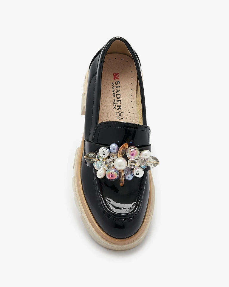 Livia Elegante - Black Luxury Flat Heel Loafers